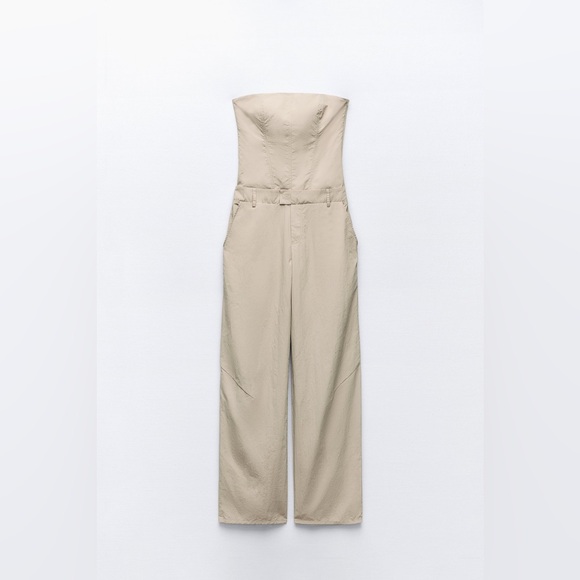 Zara strapless cargo jumpsuit - Picture 3 of 4
